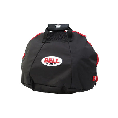 Black helmet cover with Bell Helmets logo on a white background